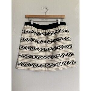 GAP Go West Mini Skirt 8 Cotton White Black Southwest Western Boho